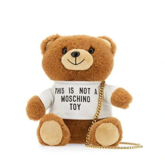 Moschino Stuffed Teddy Bear Coin Clutch Crossbody Bag NWT - Picture 1 of 15